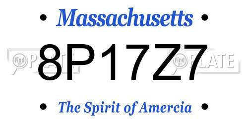 8P17Z7 Massachusetts License Plate