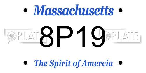 8P19 Massachusetts License Plate