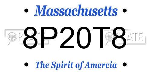 8P20T8 Massachusetts License Plate