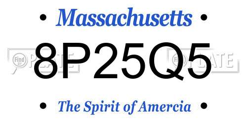 8P25Q5 Massachusetts License Plate