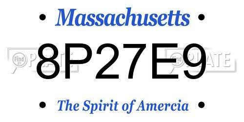 8P27E9 Massachusetts License Plate