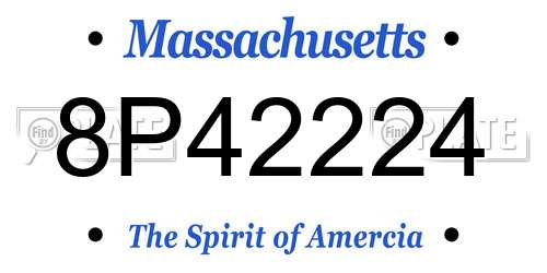 8P42224 Massachusetts License Plate