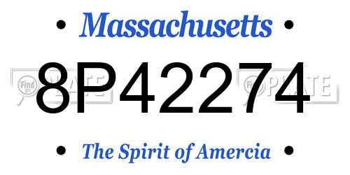 8P42274 Massachusetts License Plate