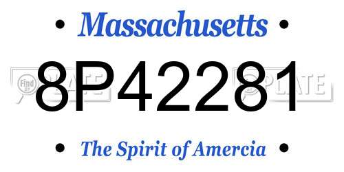 8P42281 Massachusetts License Plate