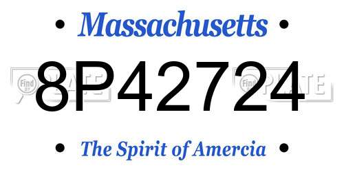8P42724 Massachusetts License Plate