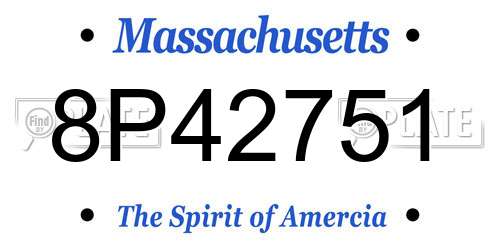 8P42751 Massachusetts License Plate