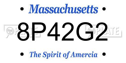 8P42G2 Massachusetts License Plate