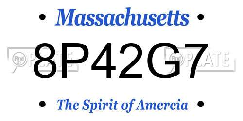 8P42G7 Massachusetts License Plate
