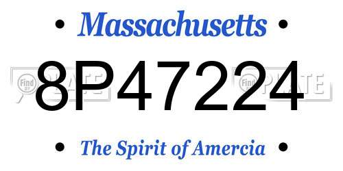 8P47224 Massachusetts License Plate