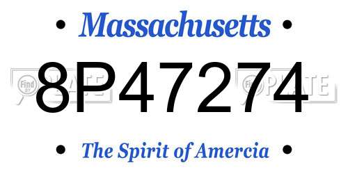 8P47274 Massachusetts License Plate