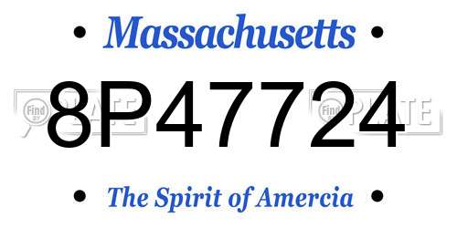 8P47724 Massachusetts License Plate