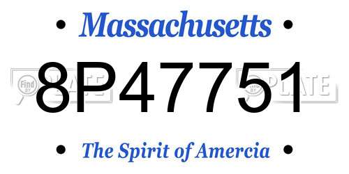 8P47751 Massachusetts License Plate