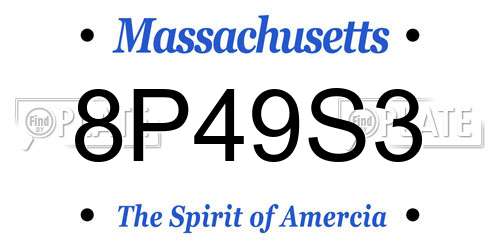 8P49S3 Massachusetts License Plate
