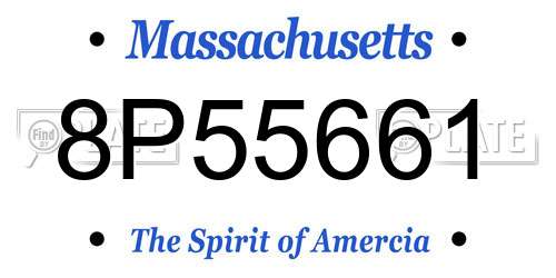 8P55661 Massachusetts License Plate