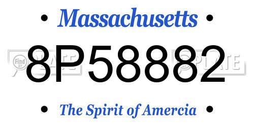 8P58882 Massachusetts License Plate