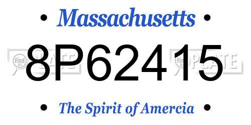 8P62415 Massachusetts License Plate