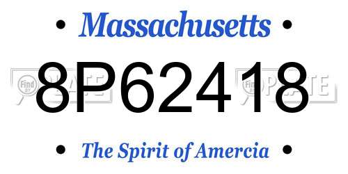 8P62418 Massachusetts License Plate