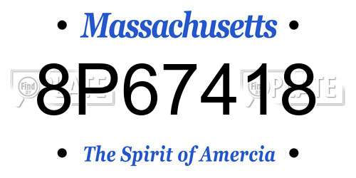 8P67418 Massachusetts License Plate