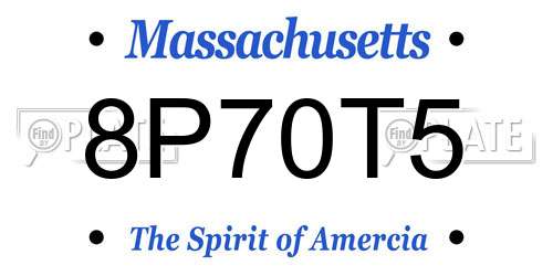 8P70T5 Massachusetts License Plate