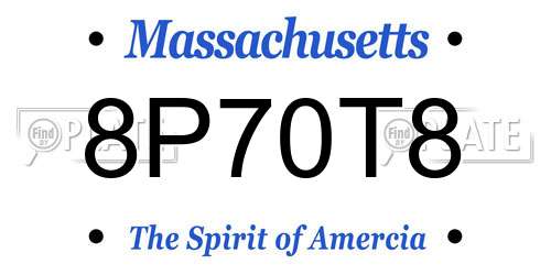 8P70T8 Massachusetts License Plate
