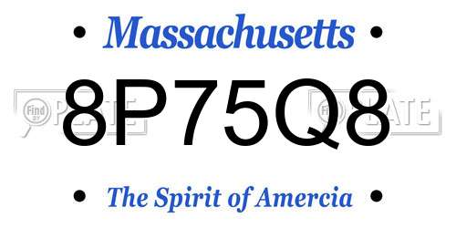 8P75Q8 Massachusetts License Plate