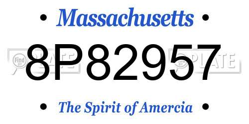 8P82957 Massachusetts License Plate