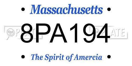 8PA194 Massachusetts License Plate