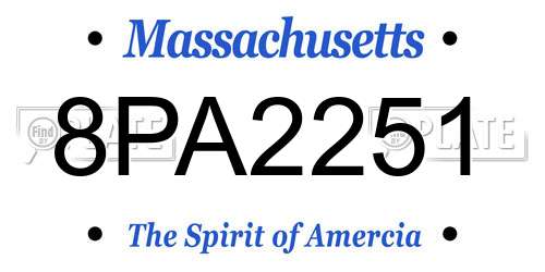 8PA2251 Massachusetts License Plate