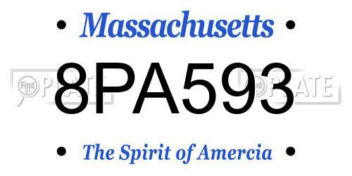 8PA593 Massachusetts License Plate