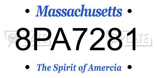 8PA7281 Massachusetts License Plate