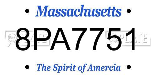 8PA7751 Massachusetts License Plate