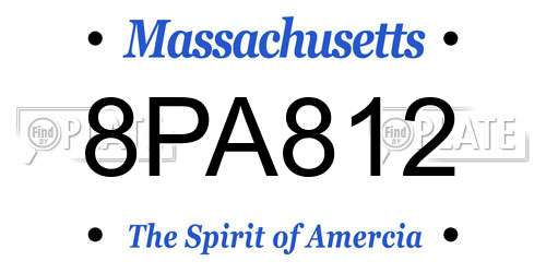 8PA812 Massachusetts License Plate