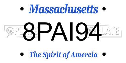 8PAI94 Massachusetts License Plate