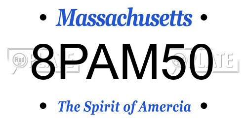 8PAM50 Massachusetts License Plate