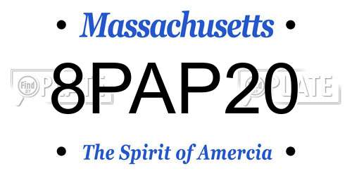 8PAP20 Massachusetts License Plate