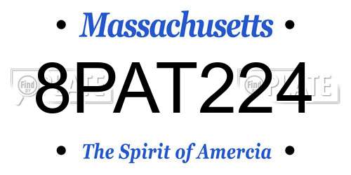 8PAT224 Massachusetts License Plate
