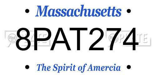 8PAT274 Massachusetts License Plate