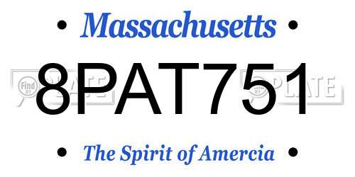 8PAT751 Massachusetts License Plate