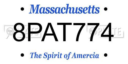 8PAT774 Massachusetts License Plate