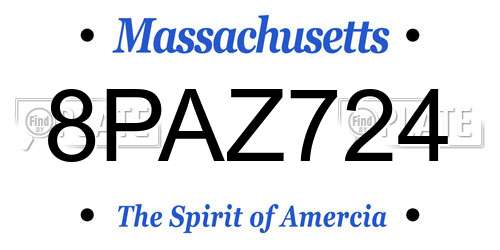 8PAZ724 Massachusetts License Plate