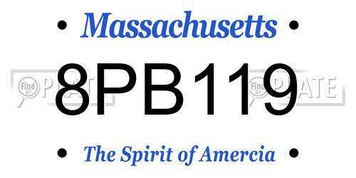 8PB119 Massachusetts License Plate