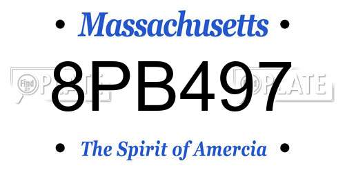 8PB497 Massachusetts License Plate