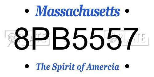8PB5557 Massachusetts License Plate