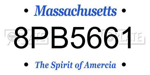 8PB5661 Massachusetts License Plate
