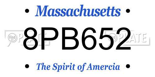 8PB652 Massachusetts License Plate