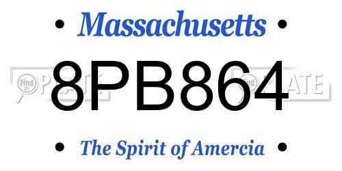 8PB864 Massachusetts License Plate