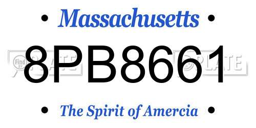 8PB8661 Massachusetts License Plate