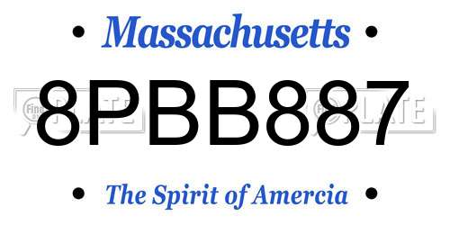 8PBB887 Massachusetts License Plate