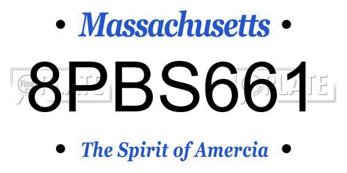8PBS661 Massachusetts License Plate