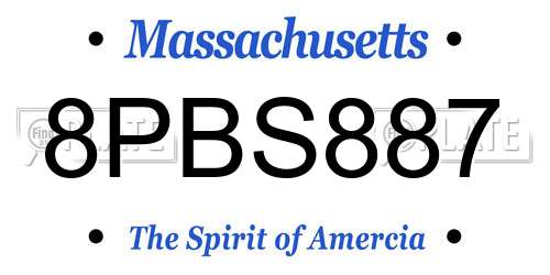 8PBS887 Massachusetts License Plate